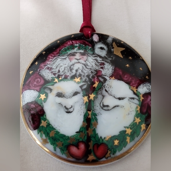2001 PMI Double Sided Ceramic Ornament/ Vintage 1998 Christmas Around the World - Picture 4 of 7